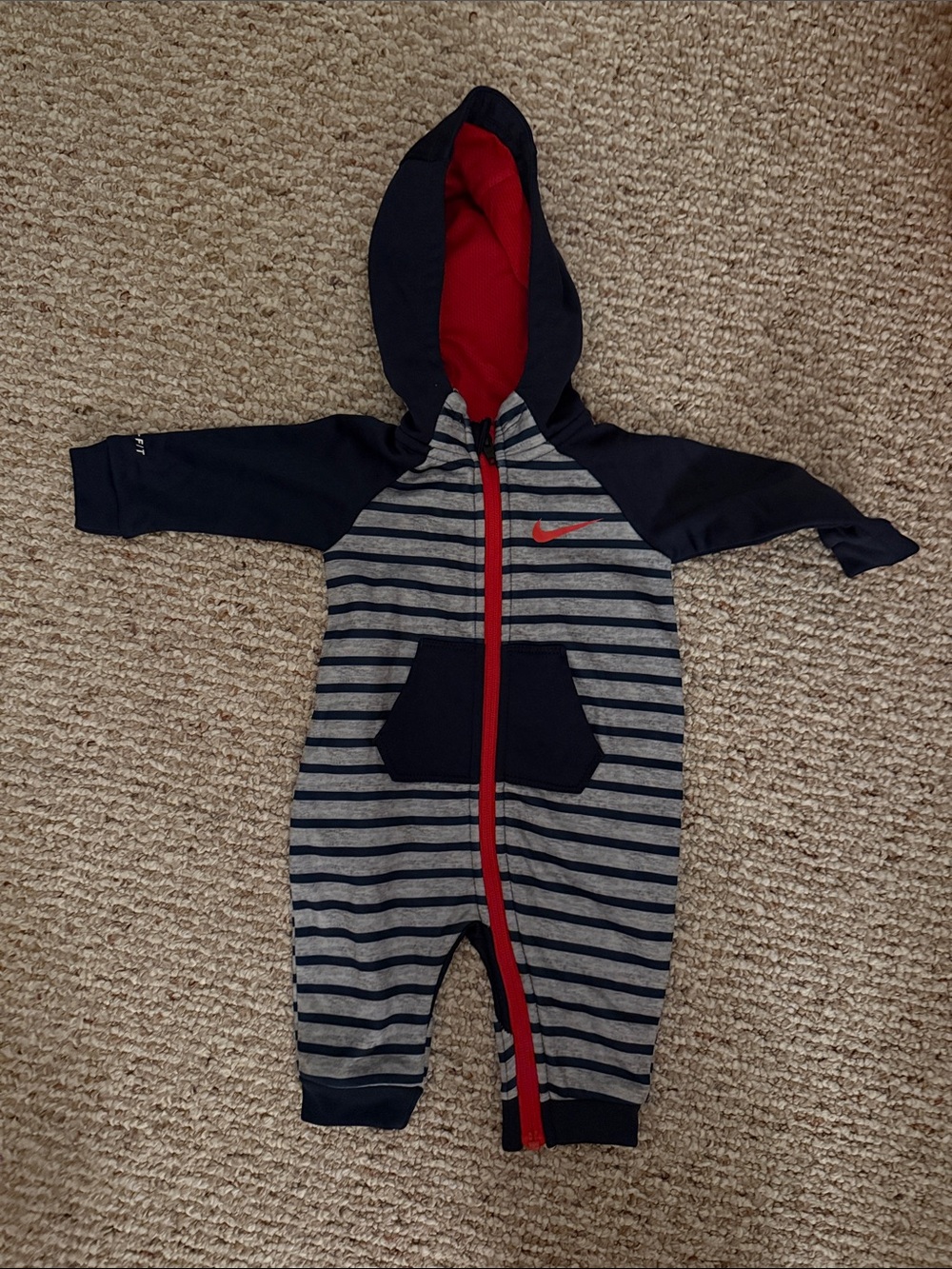 Nike Baby Hooded Full Zip One Piece, 6-12m